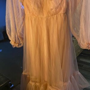 Elegant Peach Maxi Dress